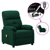 Thumbnail for 3073818 vidaXL Electric Massage Recliner Chair Dark Green Fabric (289678+327254)