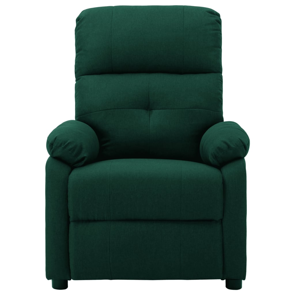 3073818 vidaXL Electric Massage Recliner Chair Dark Green Fabric (289678+327254)