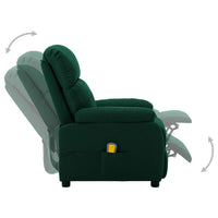 Thumbnail for 3073818 vidaXL Electric Massage Recliner Chair Dark Green Fabric (289678+327254)