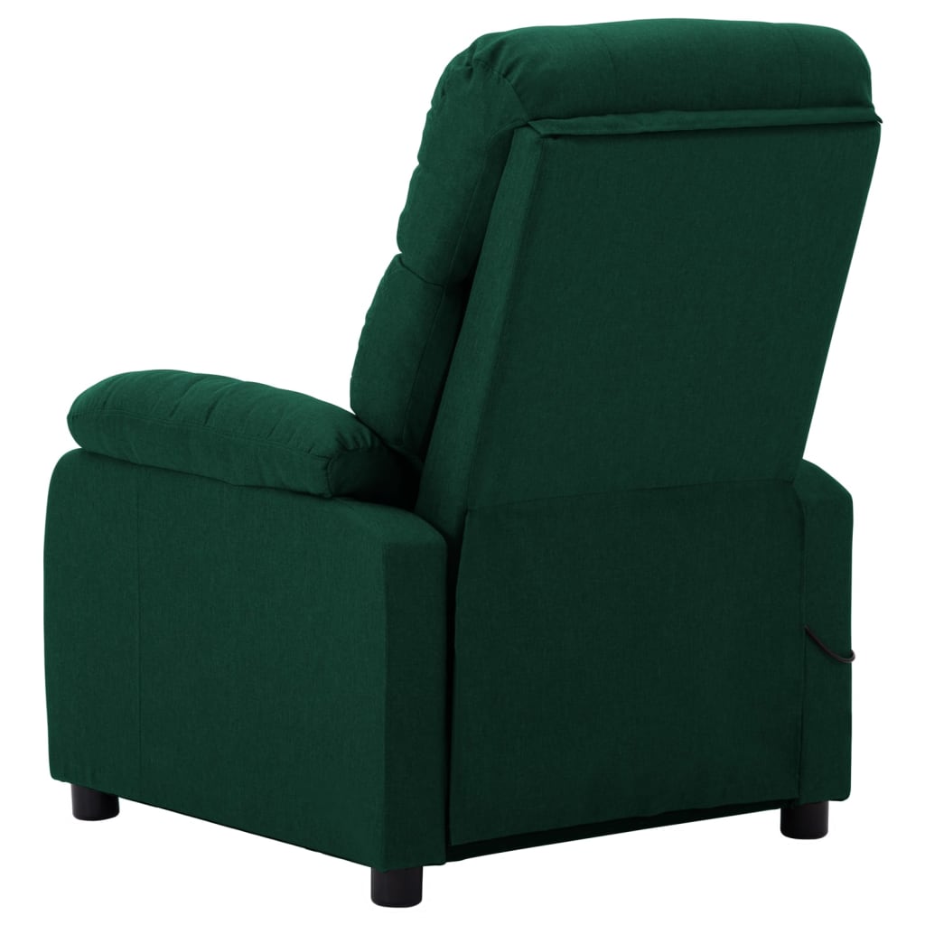 3073818 vidaXL Electric Massage Recliner Chair Dark Green Fabric (289678+327254)