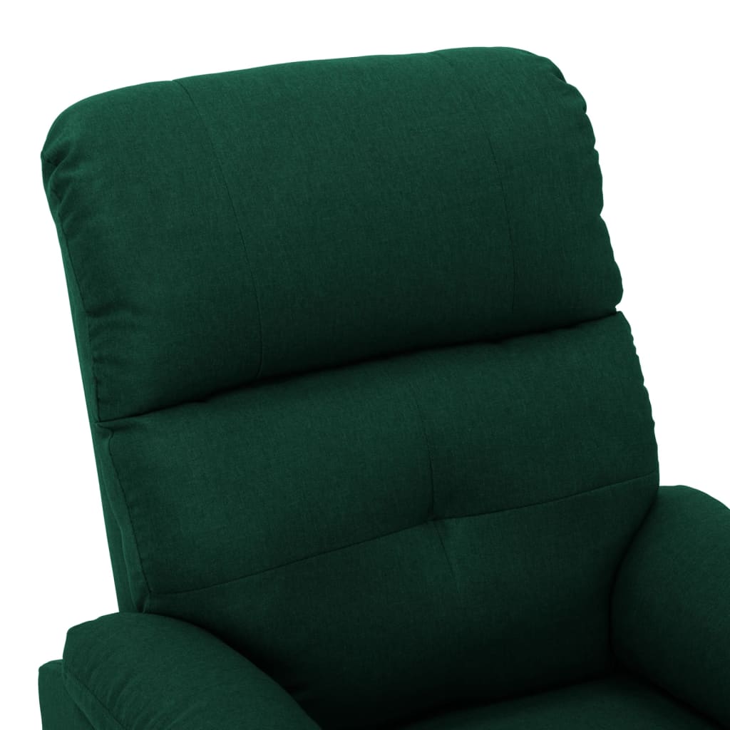 3073818 vidaXL Electric Massage Recliner Chair Dark Green Fabric (289678+327254)