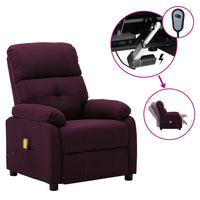 Thumbnail for 3073819 vidaXL Electric Massage Recliner Chair Purple Fabric (289679+327254)