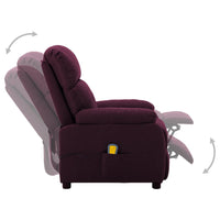Thumbnail for 3073819 vidaXL Electric Massage Recliner Chair Purple Fabric (289679+327254)