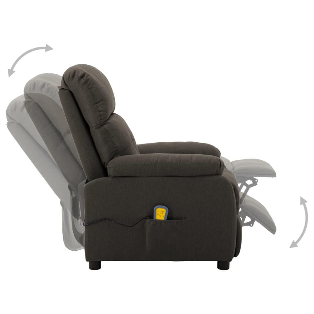 3073820 vidaXL Electric Massage Recliner Chair Taupe Fabric (289680+327254)