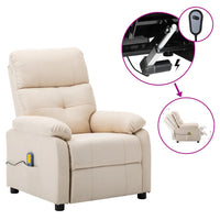 Thumbnail for 3073821 vidaXL Electric Massage Recliner Chair Cream Fabric (289681+327254)
