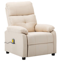 Thumbnail for 3073821 vidaXL Electric Massage Recliner Chair Cream Fabric (289681+327254)