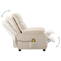 Thumbnail for 3073821 vidaXL Electric Massage Recliner Chair Cream Fabric (289681+327254)