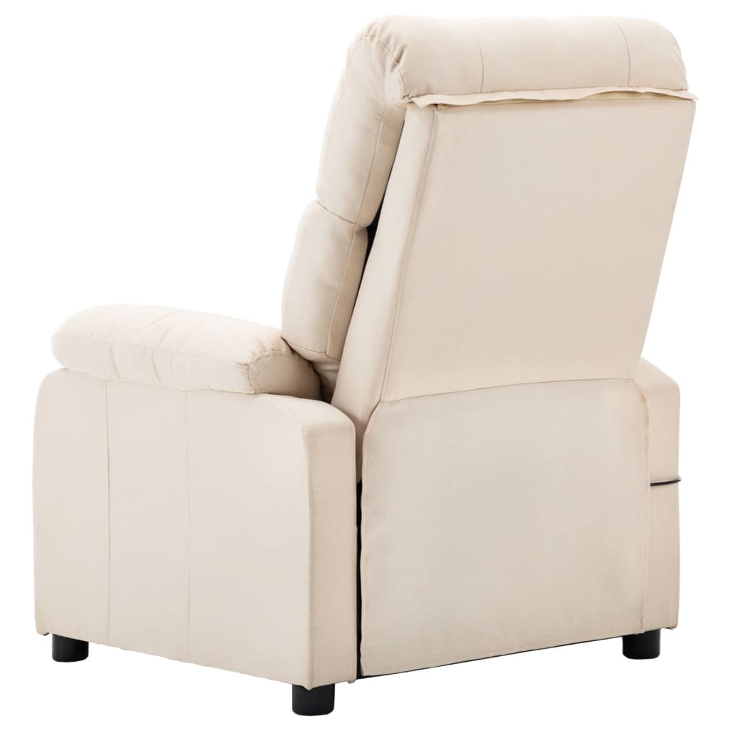 3073821 vidaXL Electric Massage Recliner Chair Cream Fabric (289681+327254)