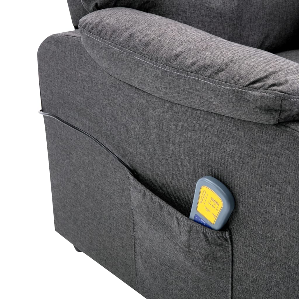 Elektrischer Massagesessel Verstellbar Dunkelgrau Stoff