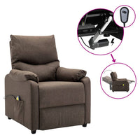 Thumbnail for Elektrischer Massagesessel Verstellbar Braun Stoff