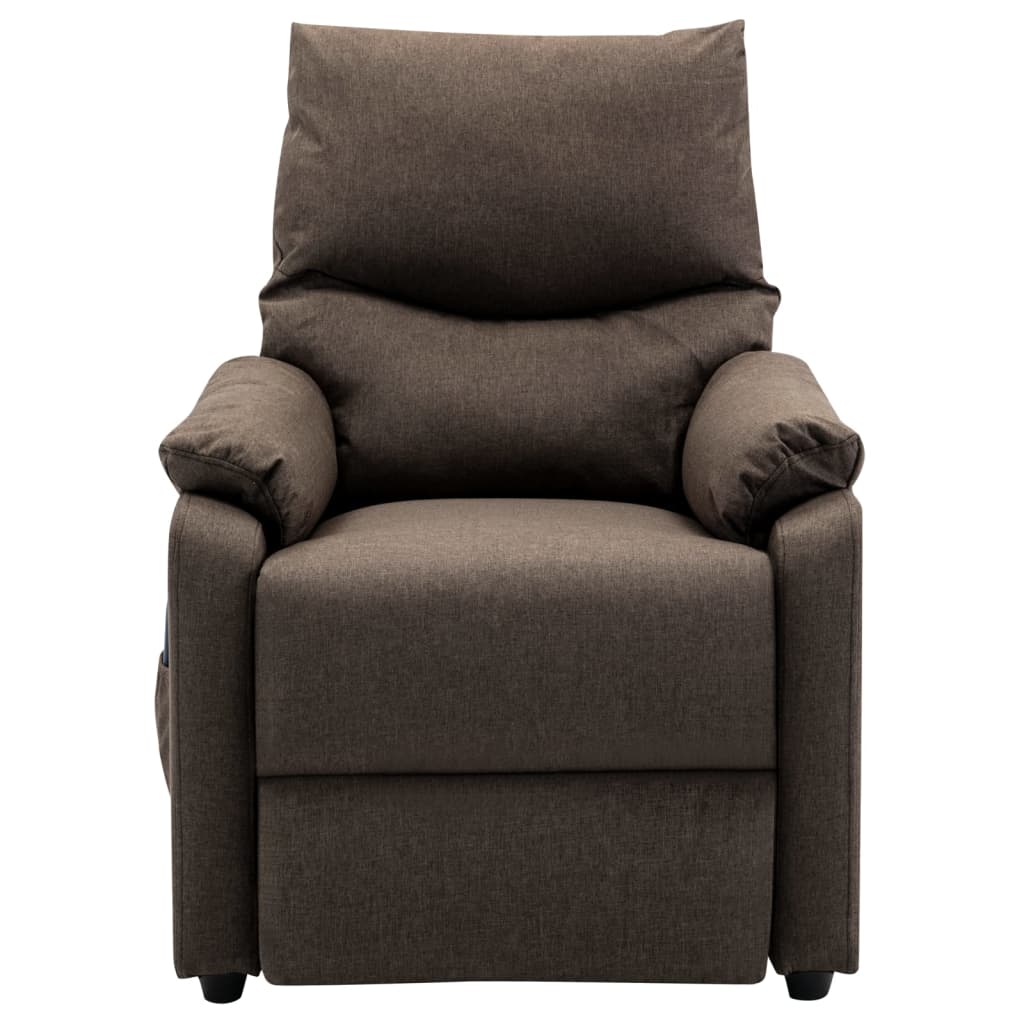 Elektrischer Massagesessel Verstellbar Braun Stoff