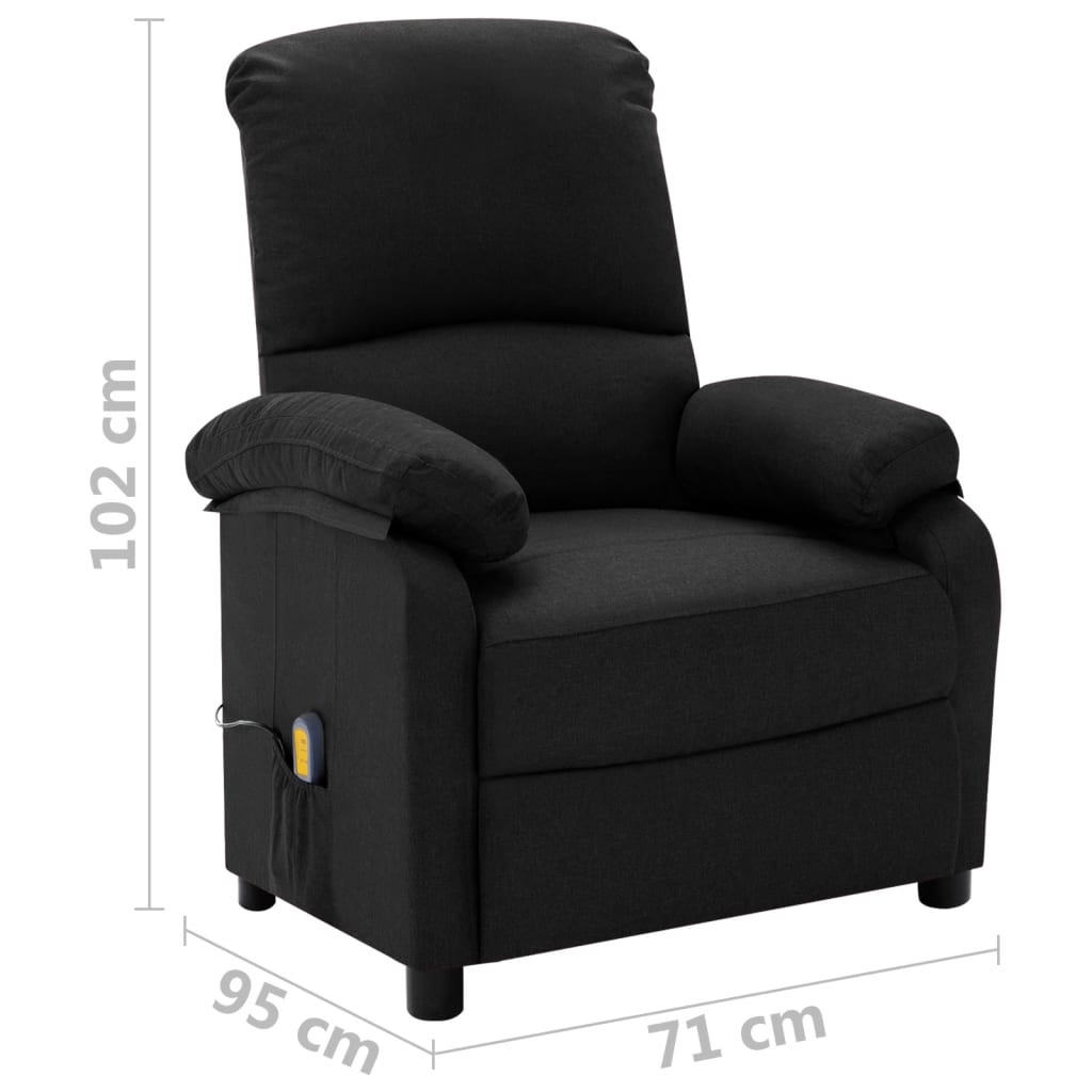 Elektrischer Massagesessel Schwarz Stoff