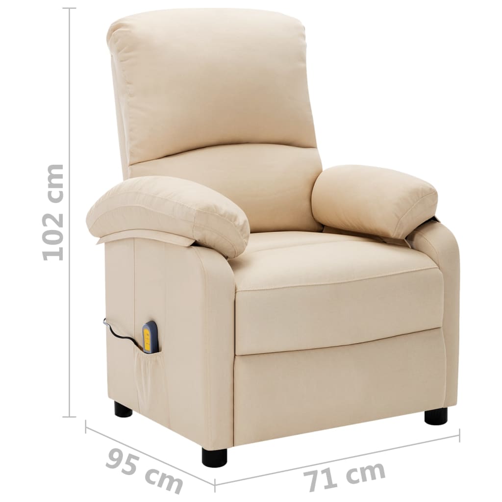 Massagesessel Elektrisch Creme Stoff