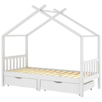 Thumbnail for Kinderbett mit Schubladen Weiß Massivholz Kiefer 90x200 cm