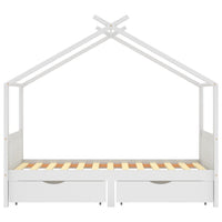 Thumbnail for Kinderbett mit Schubladen Weiß Massivholz Kiefer 90x200 cm
