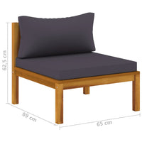 Thumbnail for Modulares Mittelsofa mit Dunkelgrauen Kissen Massivholz Akazie