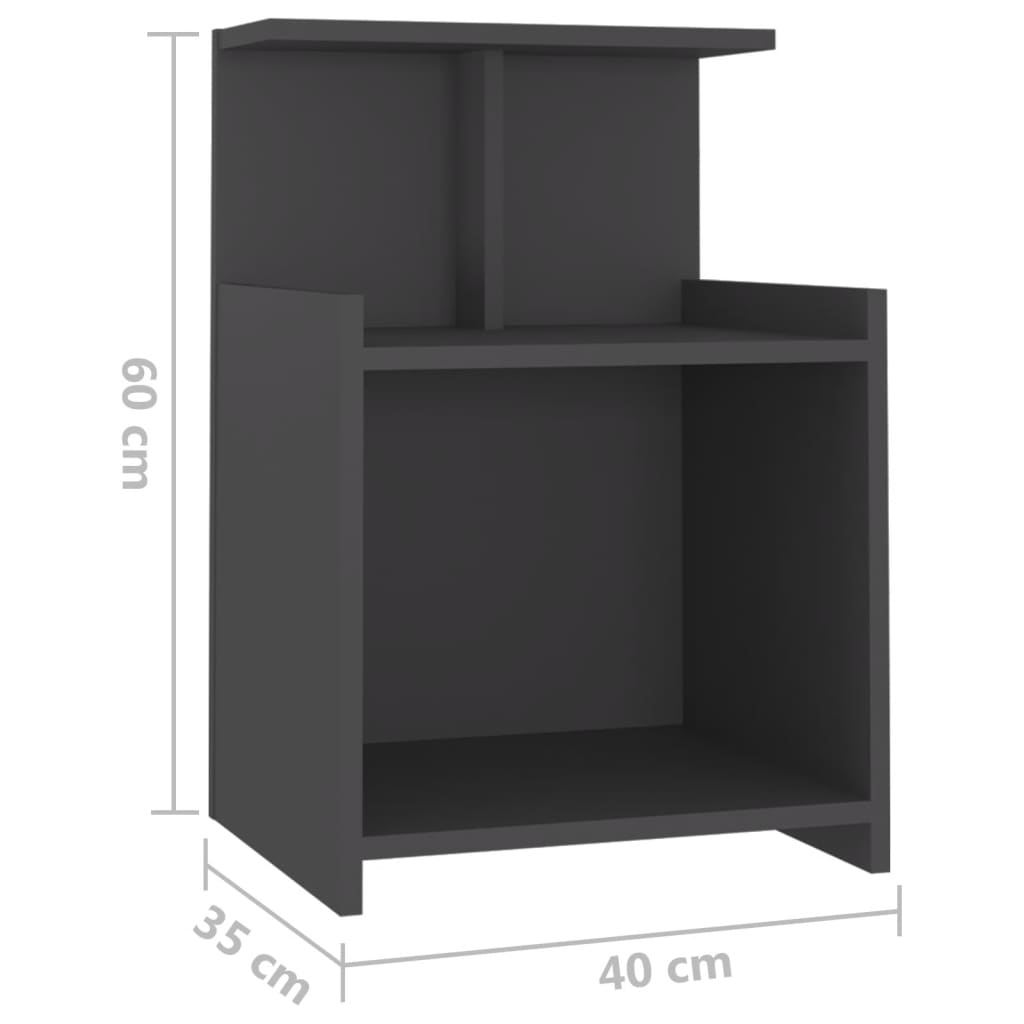 Nachttisch Grau 40x35x60 cm Holzwerkstoff
