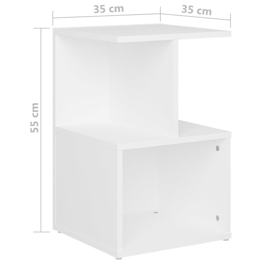 Nachttisch Weiß 35x35x55 cm Holzwerkstoff