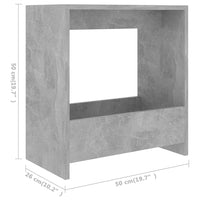 Thumbnail for Beistelltisch Betongrau 50x26x50 cm Holzwerkstoff