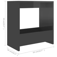 Thumbnail for Beistelltisch Hochglanz-Grau 50x26x50 cm Spanplatte