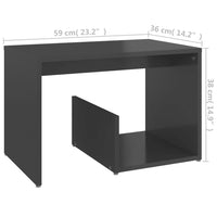 Thumbnail for Beistelltisch Hochglanz-Grau 59x36x38 cm Spanplatte
