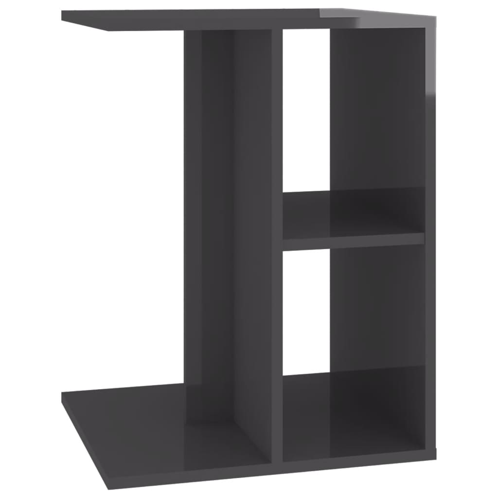 Beistelltisch Hochglanz-Grau 60x40x45 cm Spanplatte