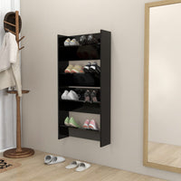 Thumbnail for Wand-Schuhschränke 2 Stk. Schwarz 60x18x60 cm Spanplatte