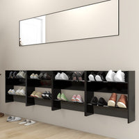 Thumbnail for Wand-Schuhschränke 4 Stk. Schwarz 60x18x60 cm Spanplatte