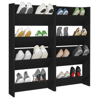 Thumbnail for Wand-Schuhschränke 4 Stk. Schwarz 60x18x60 cm Spanplatte