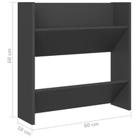 Thumbnail for Wand-Schuhschränke 4 Stk. Grau 60x18x60 cm Spanplatte