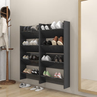 Thumbnail for Wand-Schuhschränke 4 Stk. Grau 60x18x60 cm Spanplatte