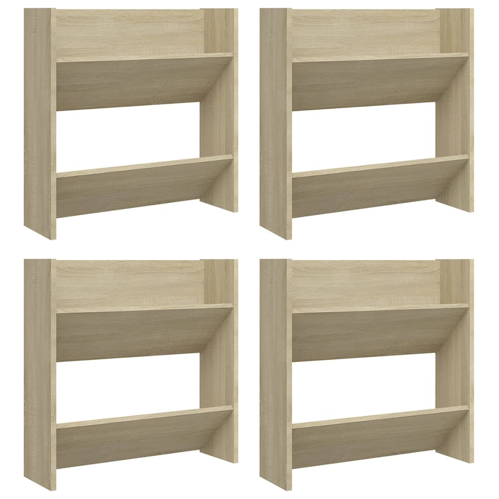 Wand-Schuhschränke 4 Stk. Sonoma-Eiche 60x18x60 cm Spanplatte