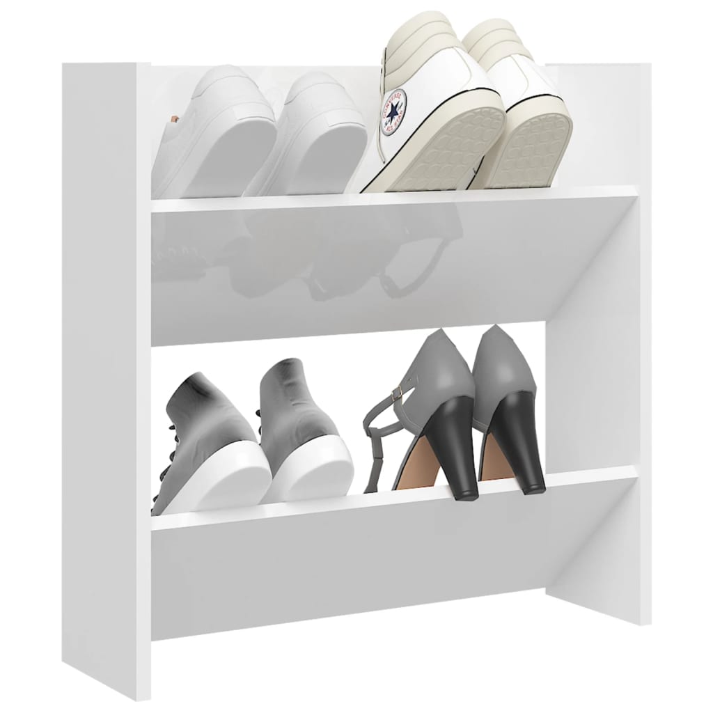 Wand-Schuhschrank Hochglanz-Weiß 60x18x60 cm Spanplatte