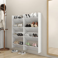 Thumbnail for Wand-Schuhschränke 4 Stk. Hochglanz-Weiß 60x18x60 cm Spanplatte