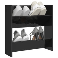 Thumbnail for Wand-Schuhschrank Hochglanz-Schwarz 60x18x60 cm Holzwerkstoff