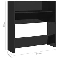 Thumbnail for Wand-Schuhschrank Hochglanz-Schwarz 60x18x60 cm Holzwerkstoff