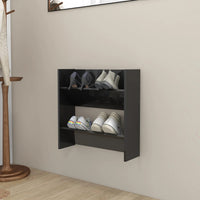 Thumbnail for Wand-Schuhschrank Hochglanz-Schwarz 60x18x60 cm Holzwerkstoff
