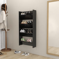 Thumbnail for Wand-Schuhschränke 2 Stk. Hochglanz-Schwarz 60x18x60 cm