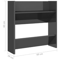 Thumbnail for Wand-Schuhschrank Hochglanz-Grau 60x18x60 cm Spanplatte