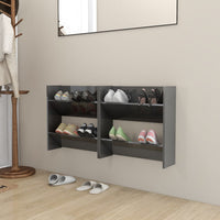 Thumbnail for Wand-Schuhschränke 2 Stk. Hochglanz-Grau 60x18x60 cm Spanplatte