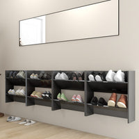 Thumbnail for Wand-Schuhschränke 4 Stk. Hochglanz-Grau 60x18x60cm