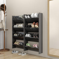 Thumbnail for Wand-Schuhschränke 4 Stk. Hochglanz-Grau 60x18x60cm