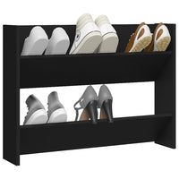 Thumbnail for Wand-Schuhschrank Schwarz 80x18x60 cm Holzwerkstoff