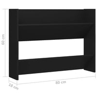 Thumbnail for Wand-Schuhschrank Schwarz 80x18x60 cm Holzwerkstoff