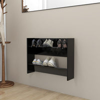 Thumbnail for Wand-Schuhschrank Schwarz 80x18x60 cm Holzwerkstoff