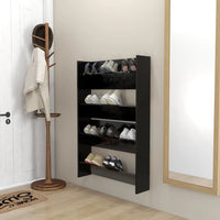 Thumbnail for Wand-Schuhschränke 2 Stk. Schwarz 80x18x60 cm Holzwerkstoff