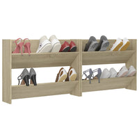 Thumbnail for Wand-Schuhschränke 2 Stk. Sonoma-Eiche 80x18x60cm Holzwerkstoff