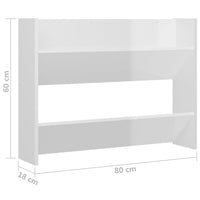 Thumbnail for Wand-Schuhschrank Hochglanz-Weiß 80x18x60 cm Spanplatte