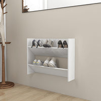 Thumbnail for Wand-Schuhschrank Hochglanz-Weiß 80x18x60 cm Spanplatte