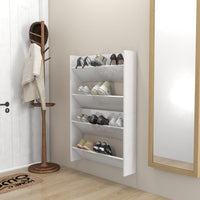 Thumbnail for Wand-Schuhschränke 2 Stk. Hochglanz-Weiß 80x18x60 cm Spanplatte